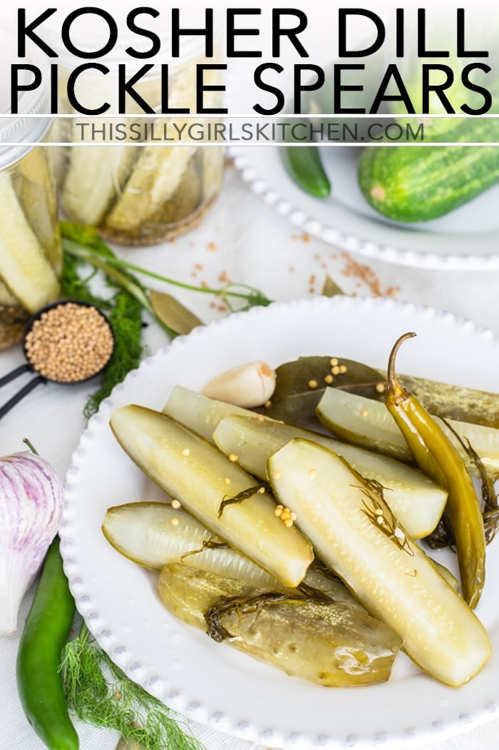 dill pickle recipe for canning pinterest image with graphics