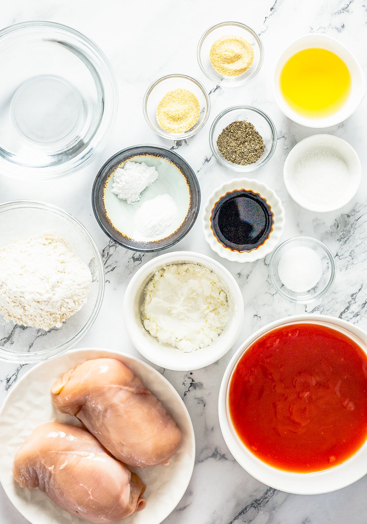 Ingredients needed to make The Best Sweet and Sour Chicken.