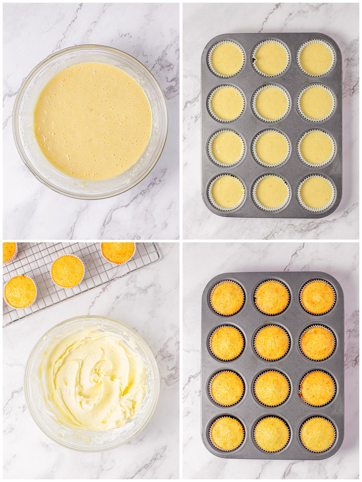 Step by step photos on how to make Pina Colada Cupcakes