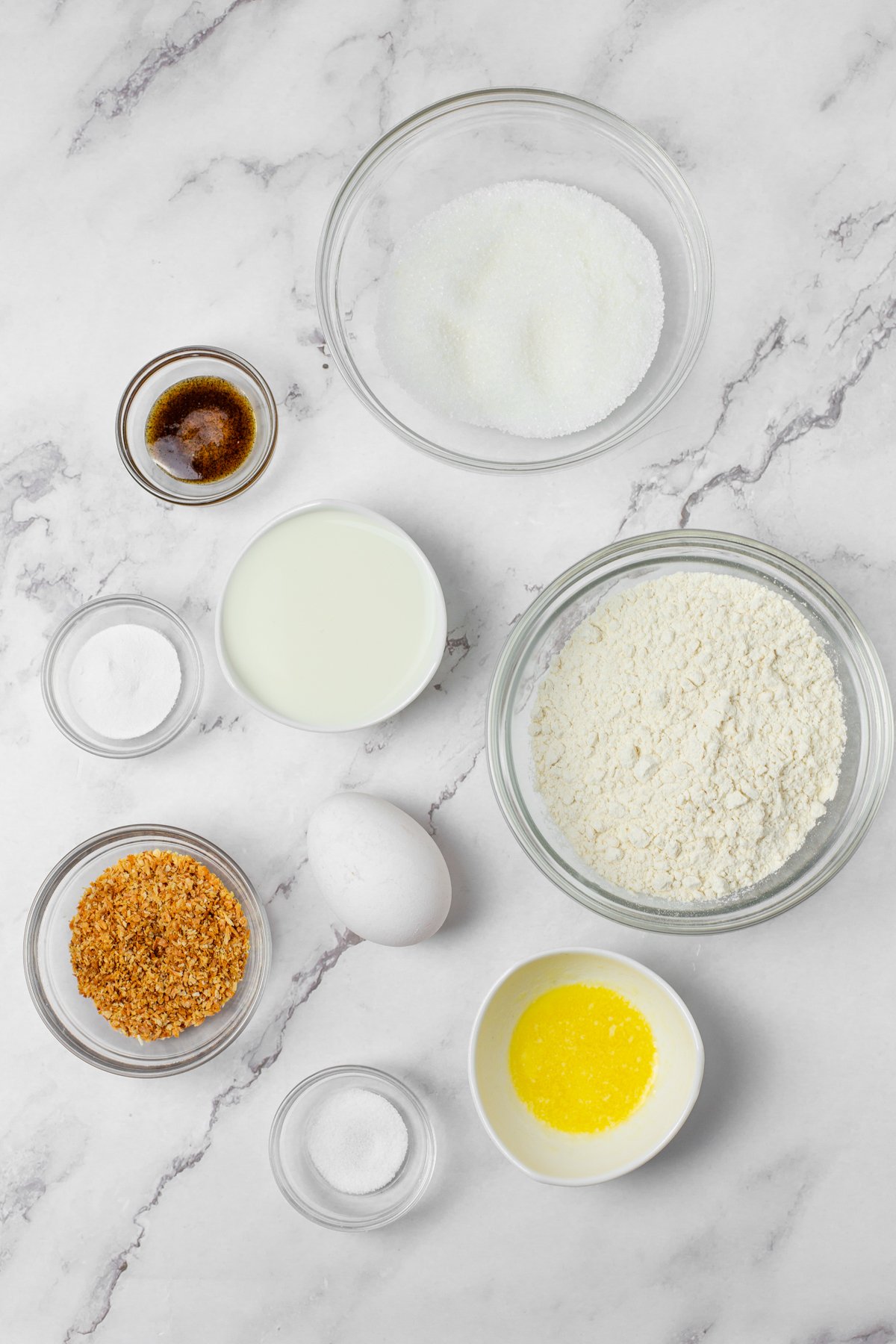 Ingredients needed to make Baked Coconut Donut Holes