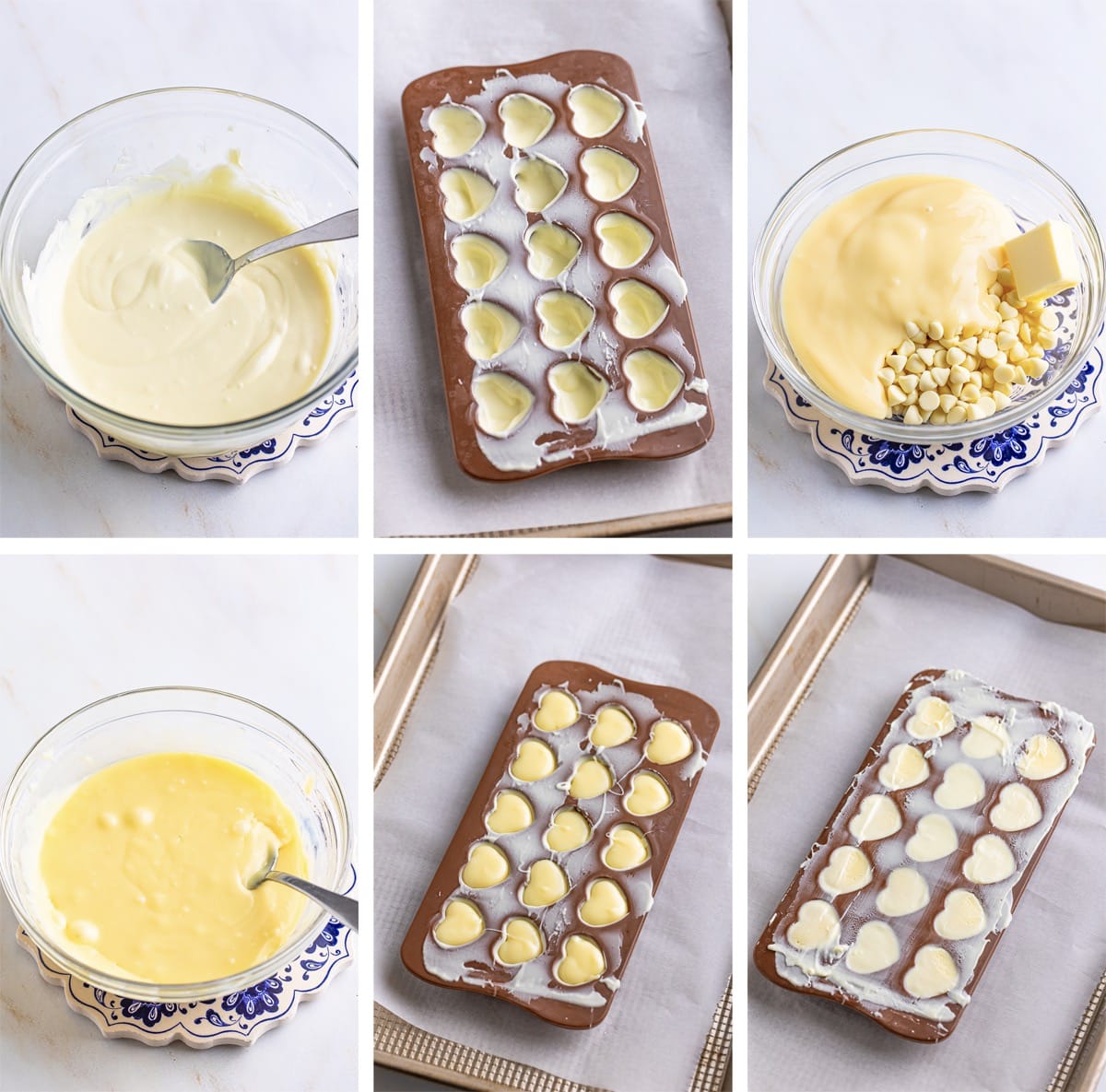 collage of images showing how to make White Chocolate Truffles