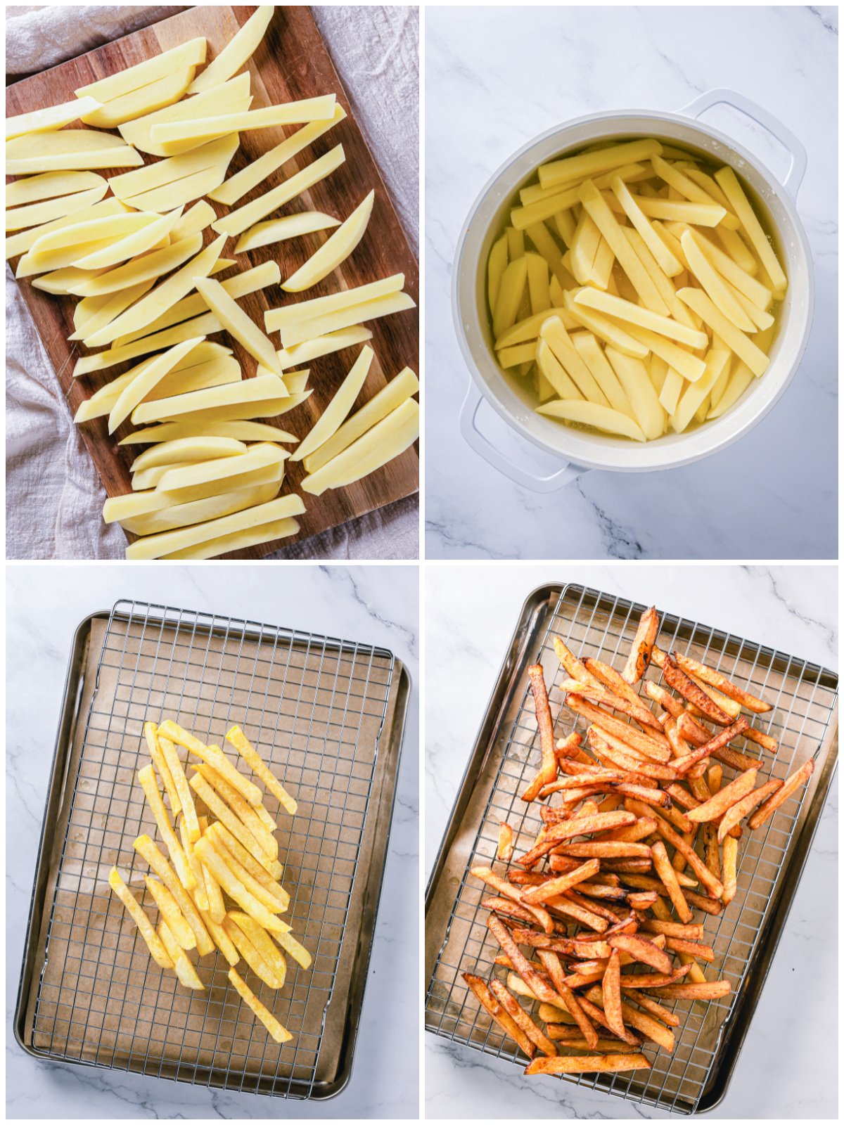 Step by step photos on how to make Homemade French Fries.