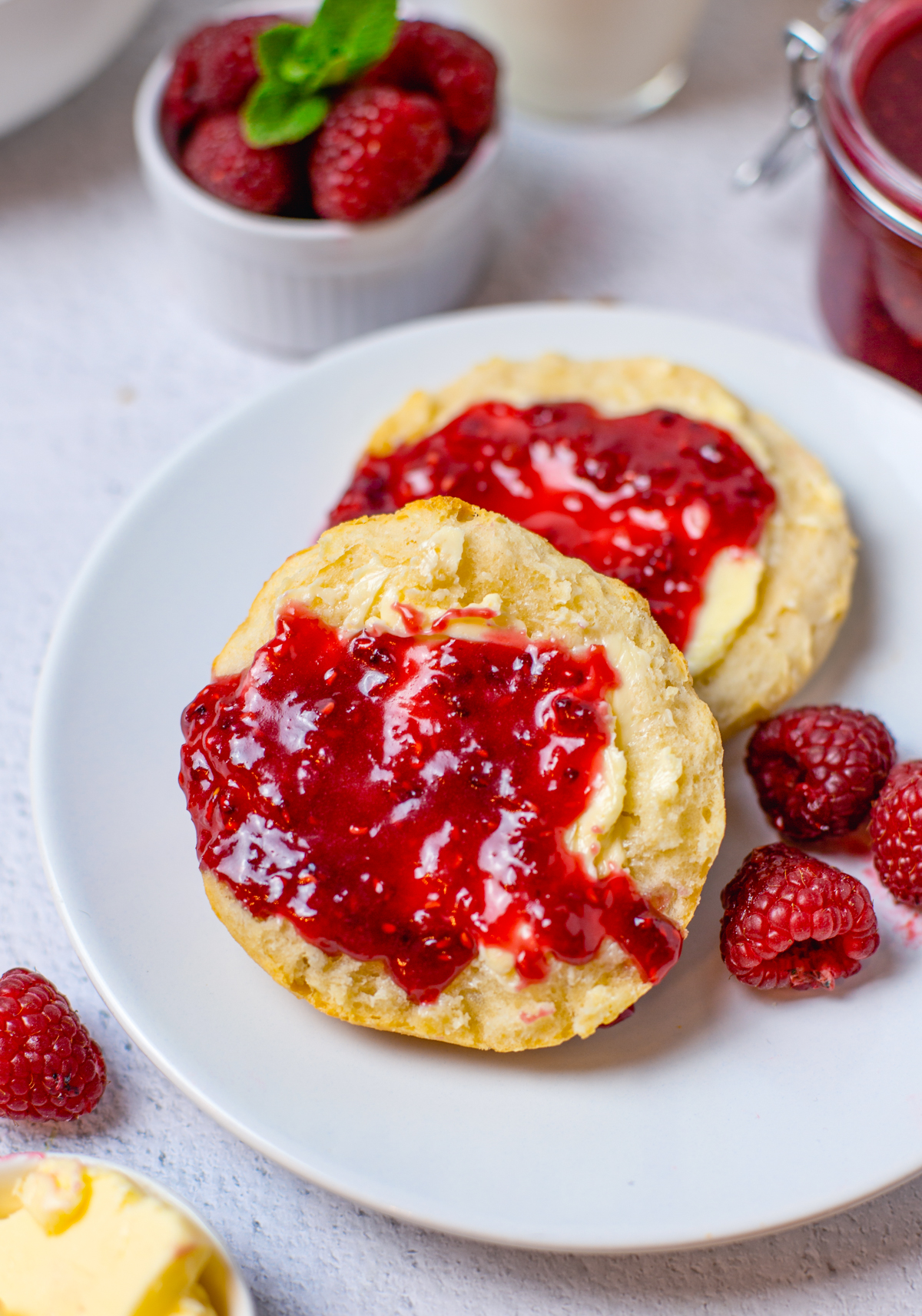 Biscuits spread with Raspberry Curd Recipe