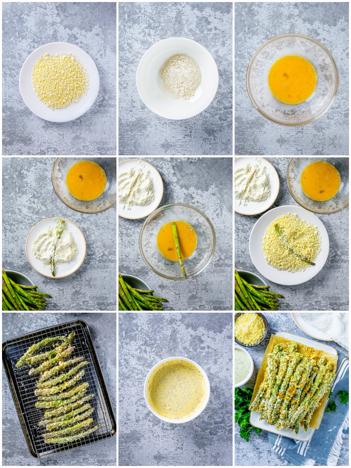 Step by step photos on how to make Baked Asparagus Fries.