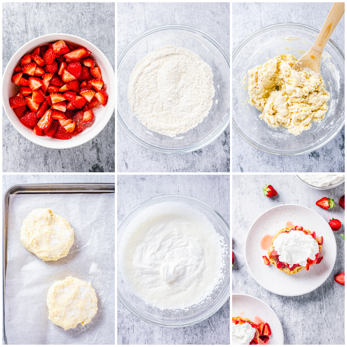 Step by step photos on how to make a Strawberry Shortcake Recipe