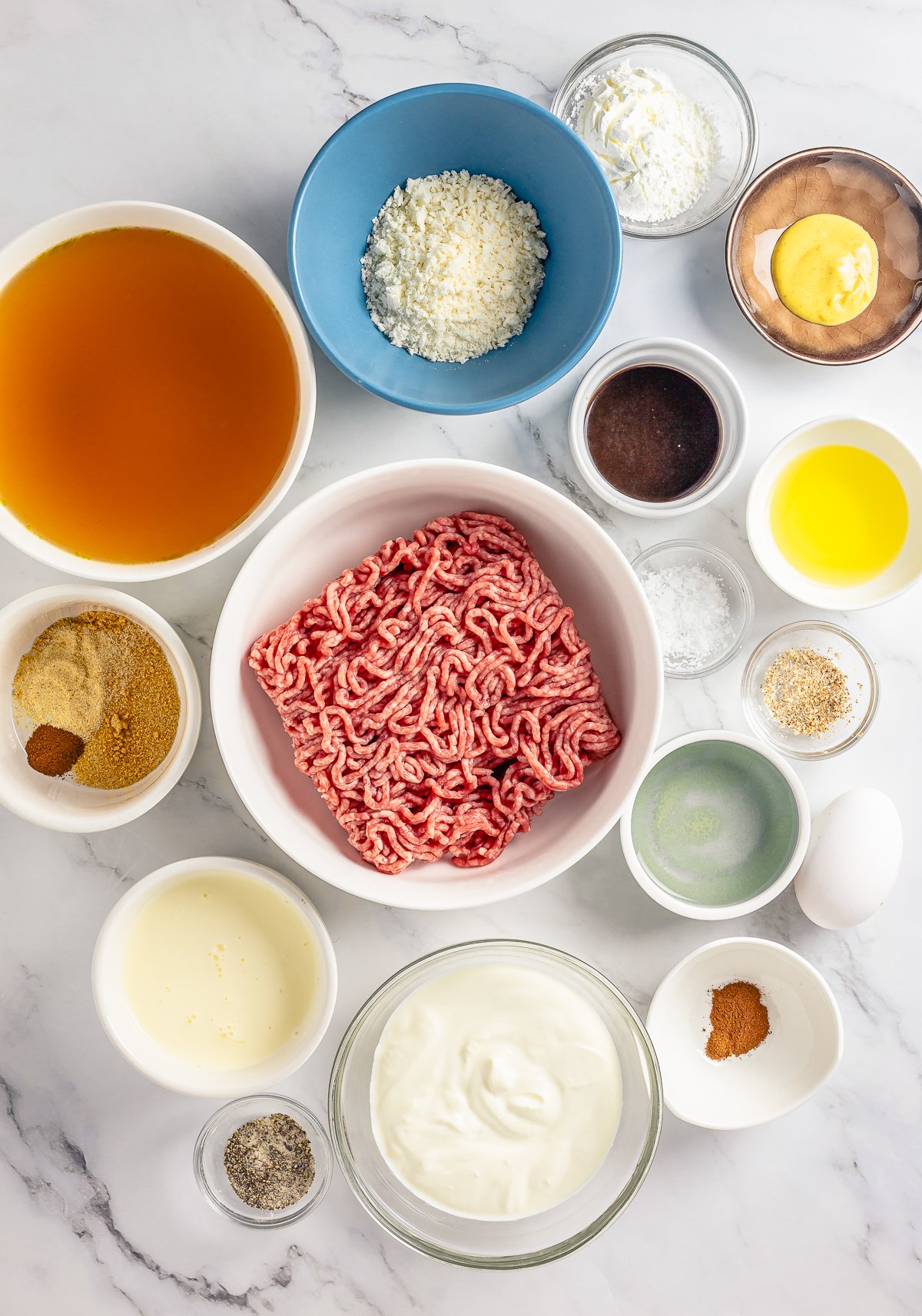 Ingredients needed to make Crockpot Swedish Meatballs.