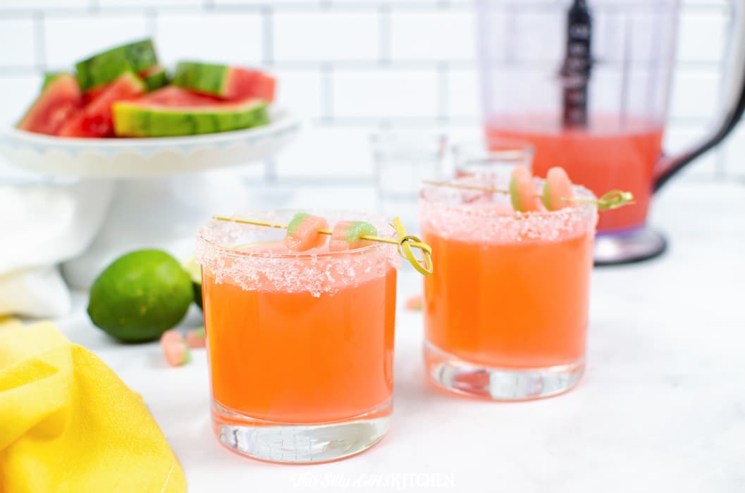 watermelon vodka cocktail in glasses