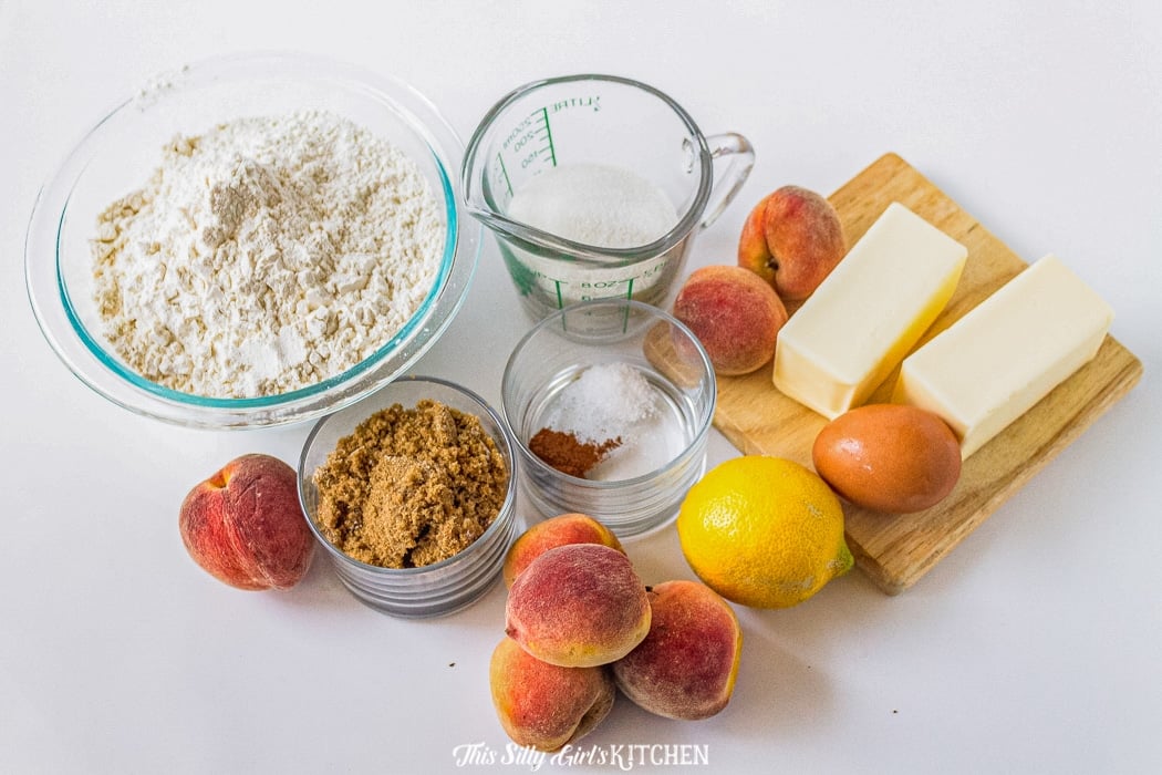 Ingredients needed to make Peach Bars