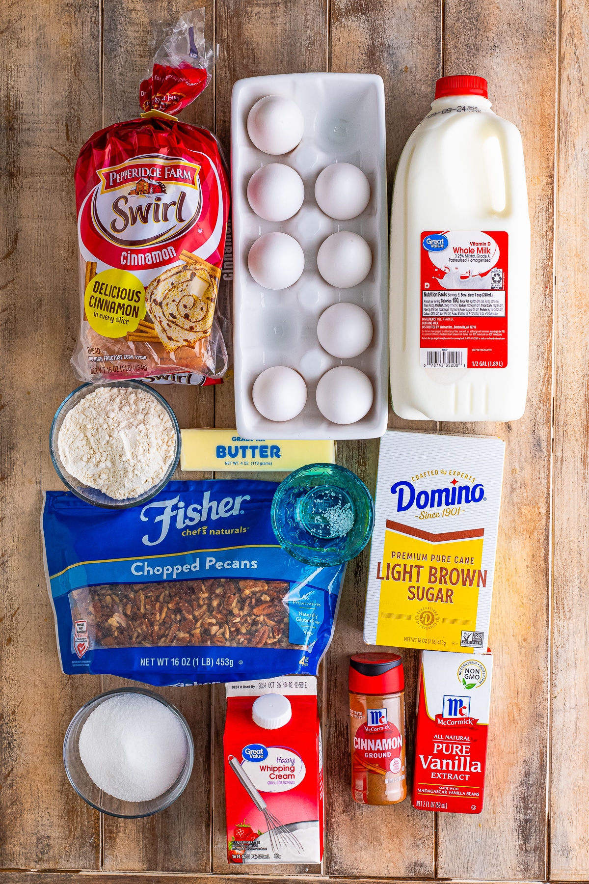 ingredients needed to make Overnight French Toast