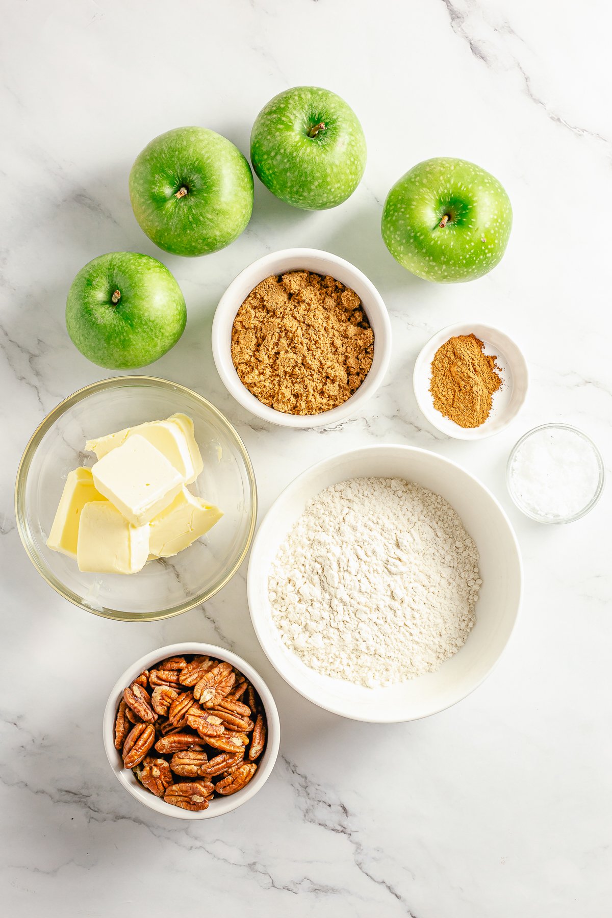 Ingredients needed to make Easy Apple Crumble.