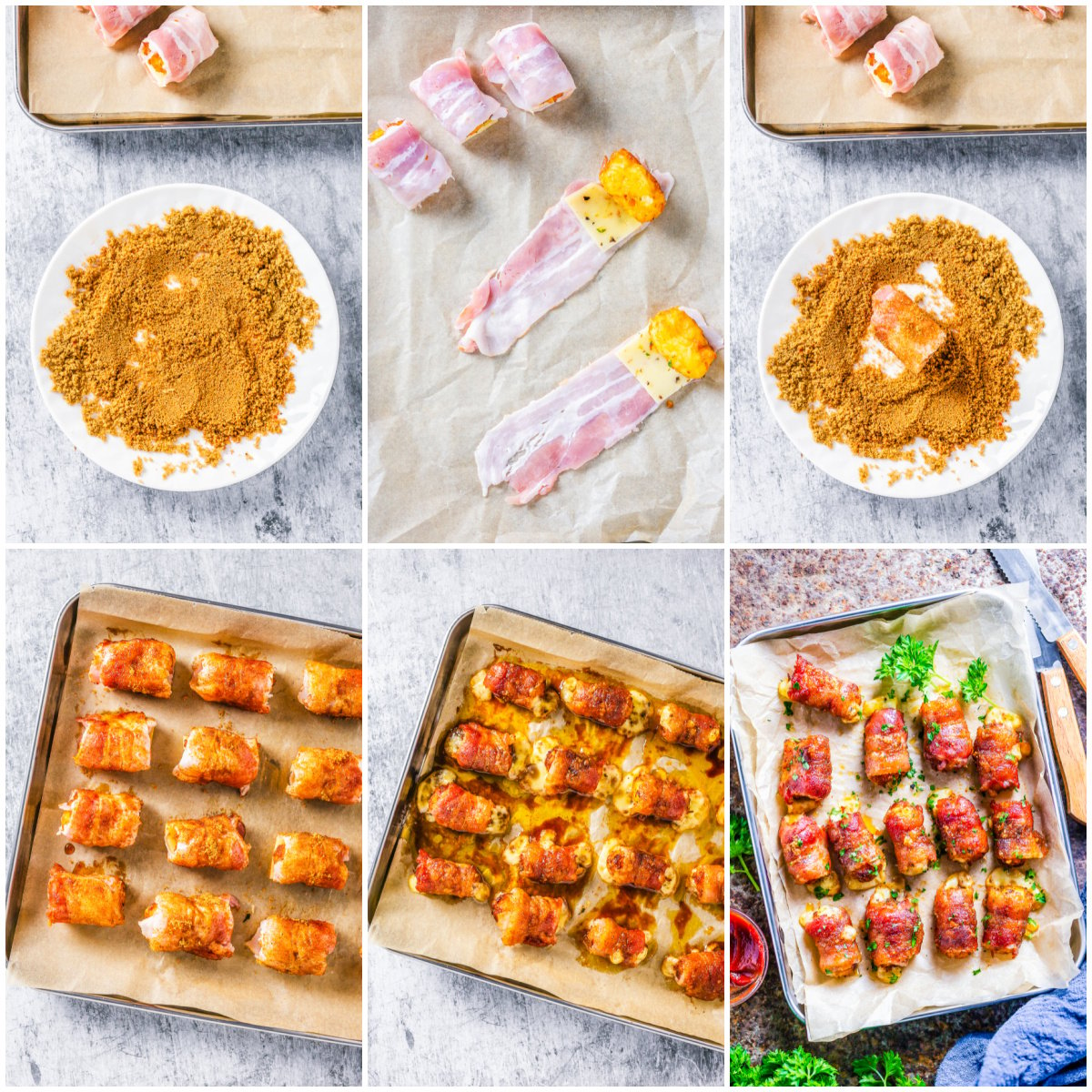 Step by step photos on how to make Sweet & Spicy Bacon Bombs.