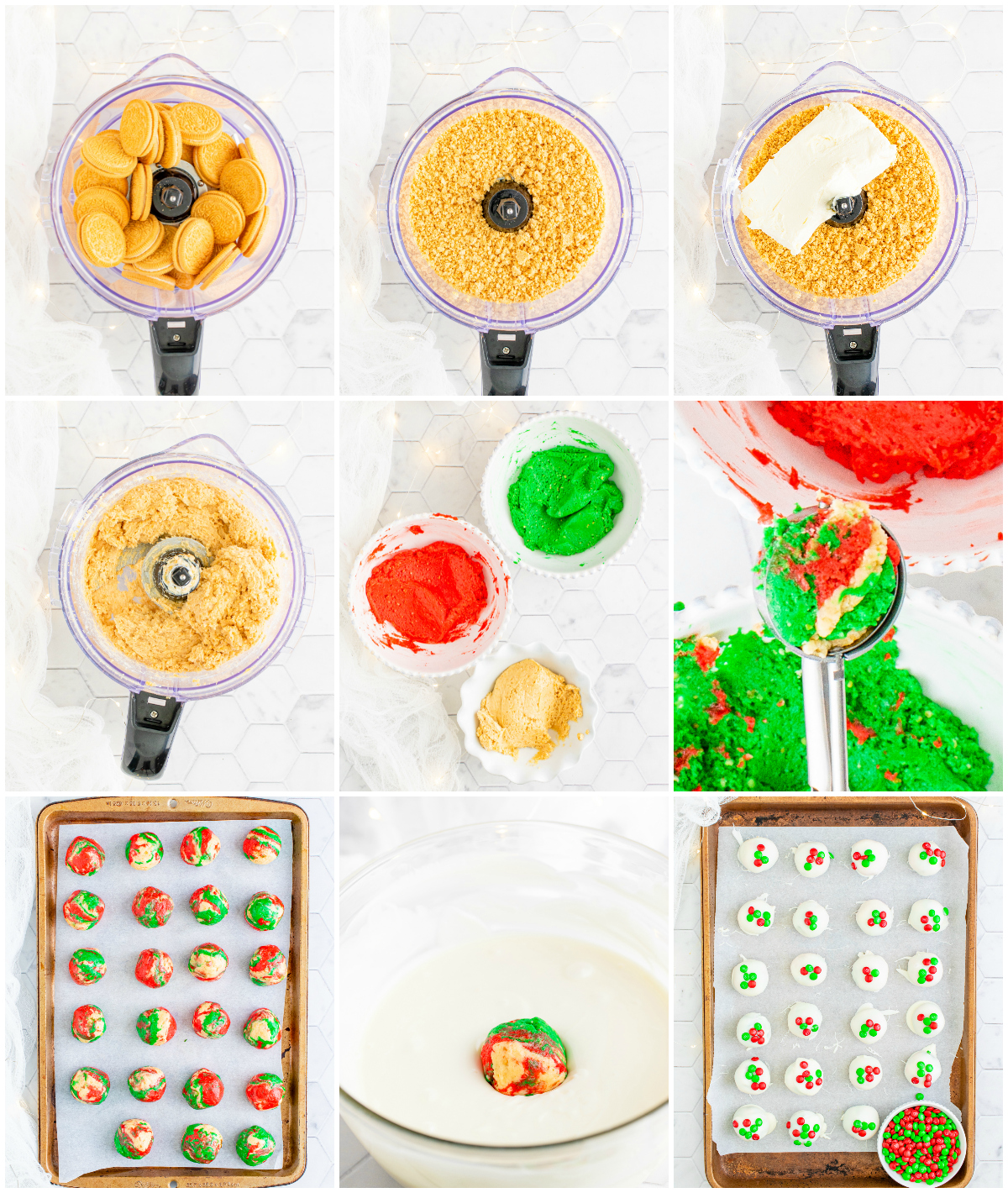 Step by step photos on how to make Oreo Truffles