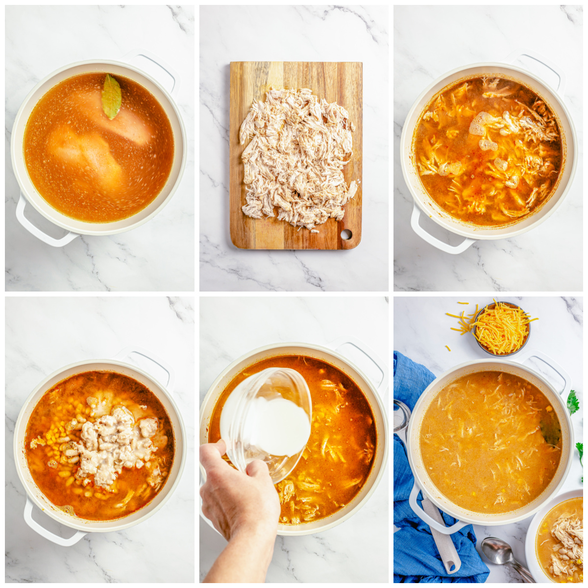 Step by step photos on how to make Easy White Chicken Chili.