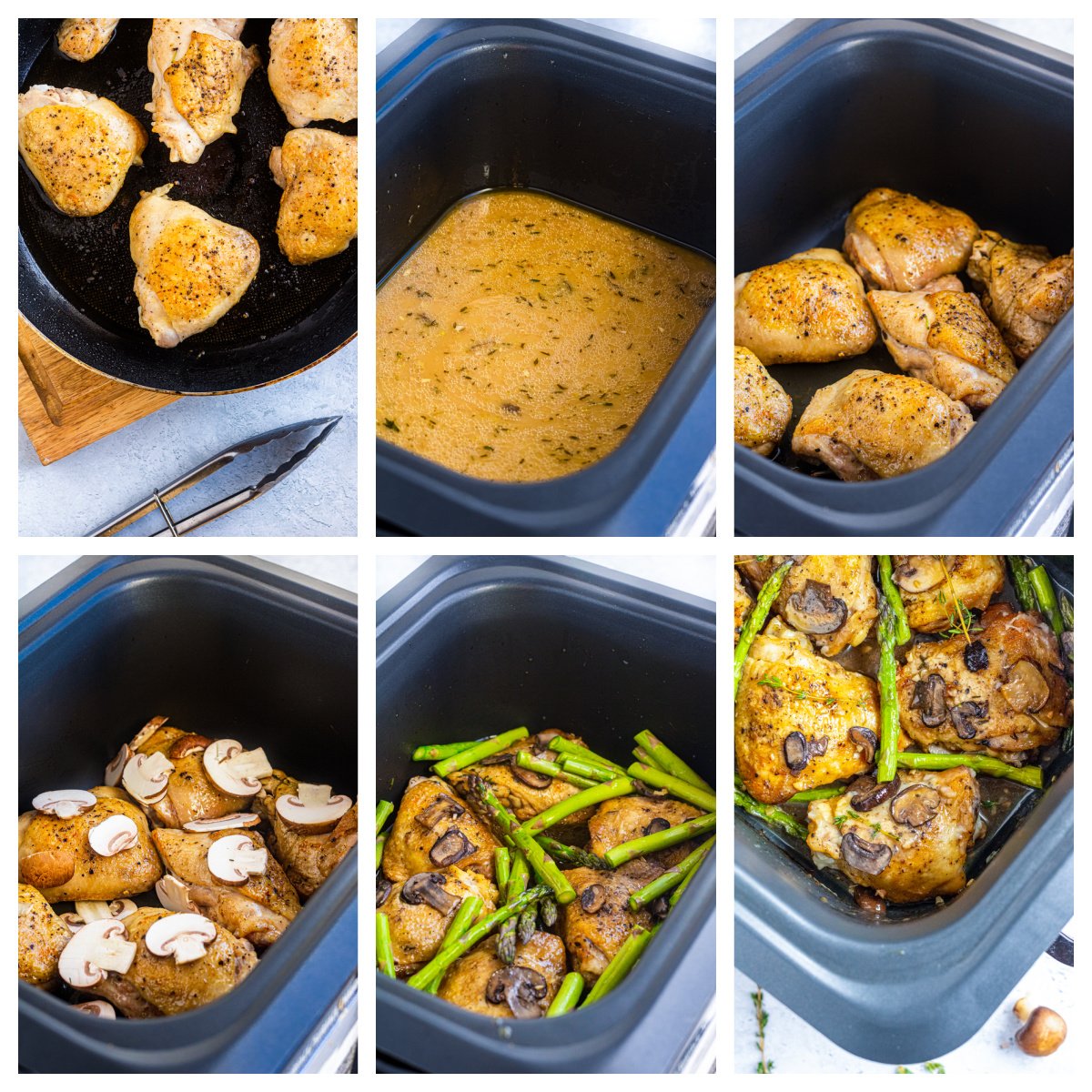 Step by step photos on how to make Slow Cooker Marsala Chicken