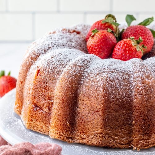 Strawberry Pound Cake with Chocolate Ganache - Carlsbad Cravings