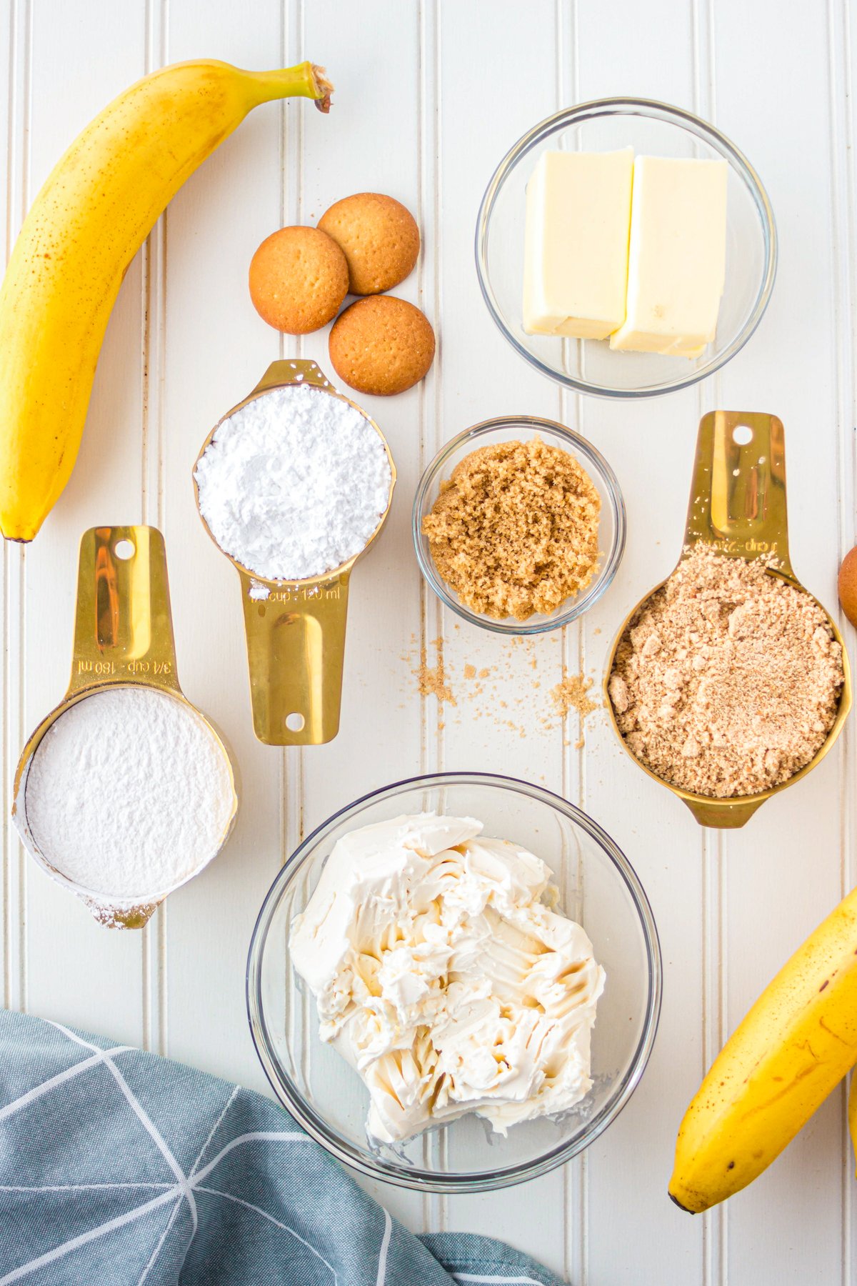 Ingredients needed to make Banana Pudding Dessert Cheese Ball Recipe