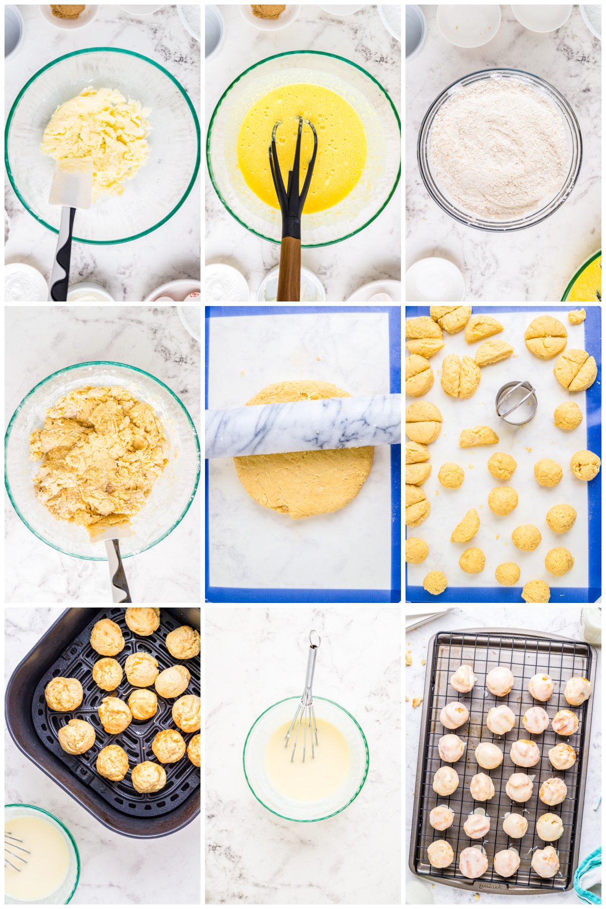 Step by step photos on how to make Munchkins