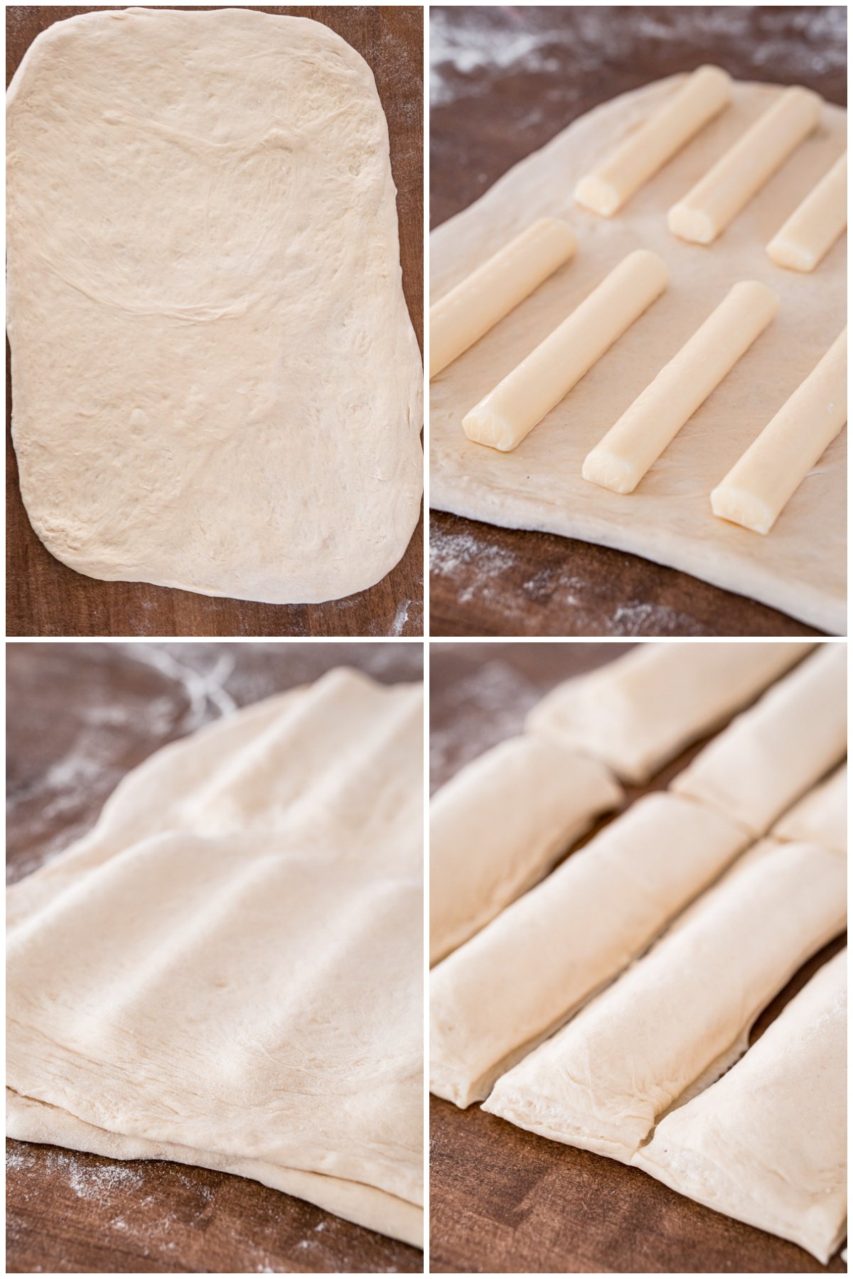 Step by step photos on how to make Cheese Stuffed Breadsticks