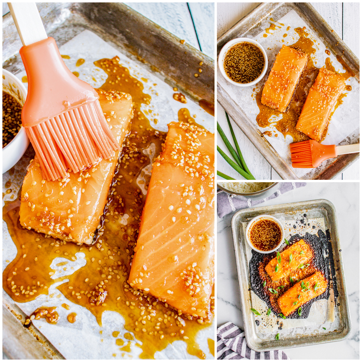 Step by step photos on how to make a Teriyaki Salmon Recipe