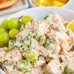 Finished Chicken Salad with Grapes in bowl