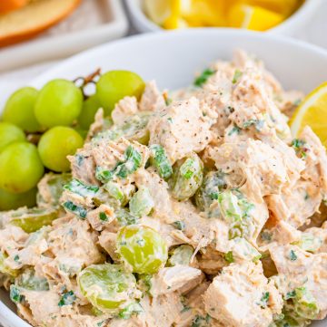 Finished Chicken Salad with Grapes in bowl