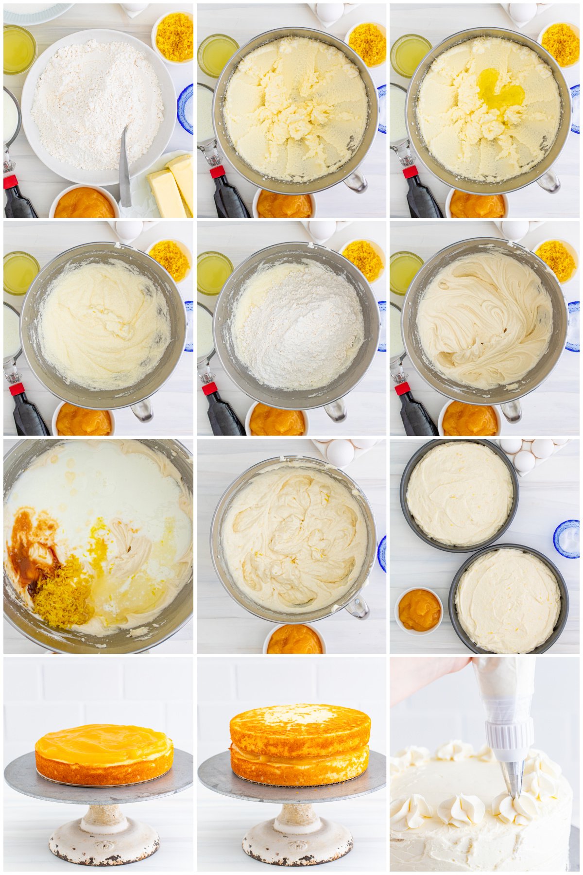 Step by step photos on how to make a Lemon Layer Cake
