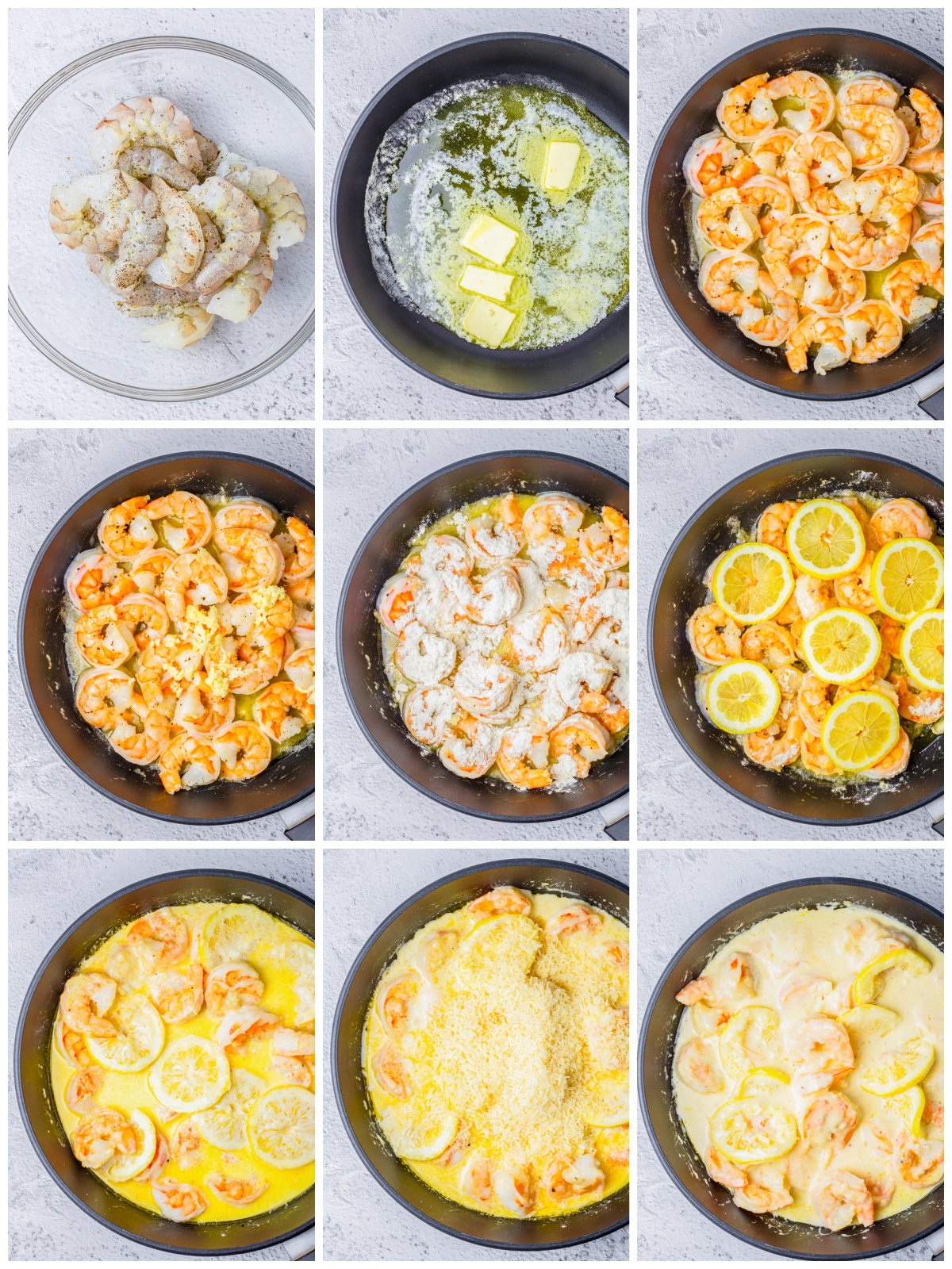 Step by step photos on how to make Creamy Lemon Shrimp