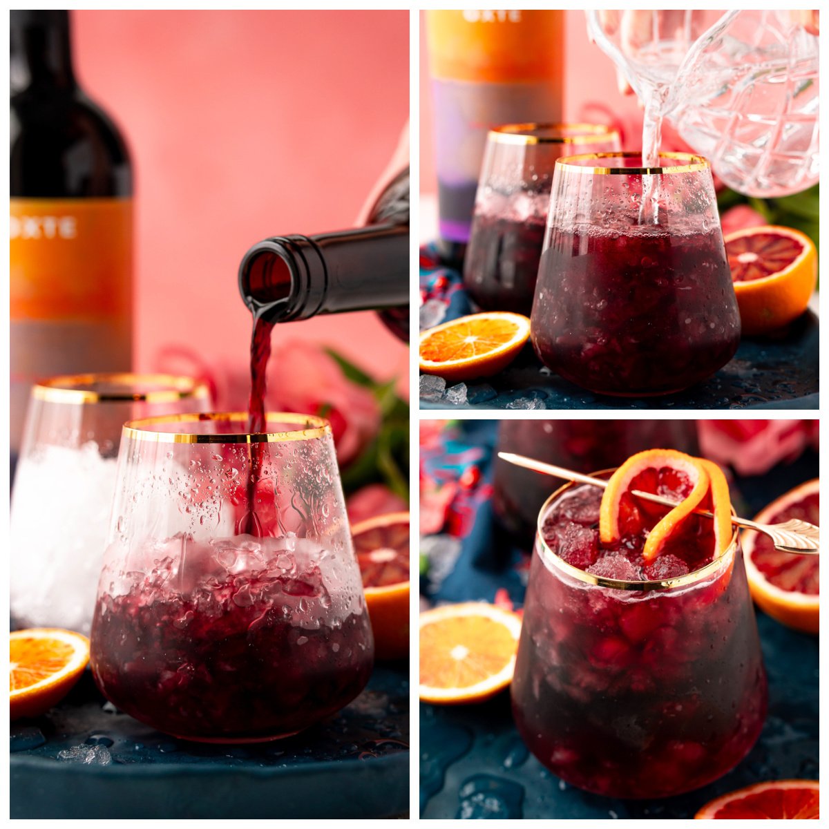 Step by step photos on making a Red Wine Spritzer