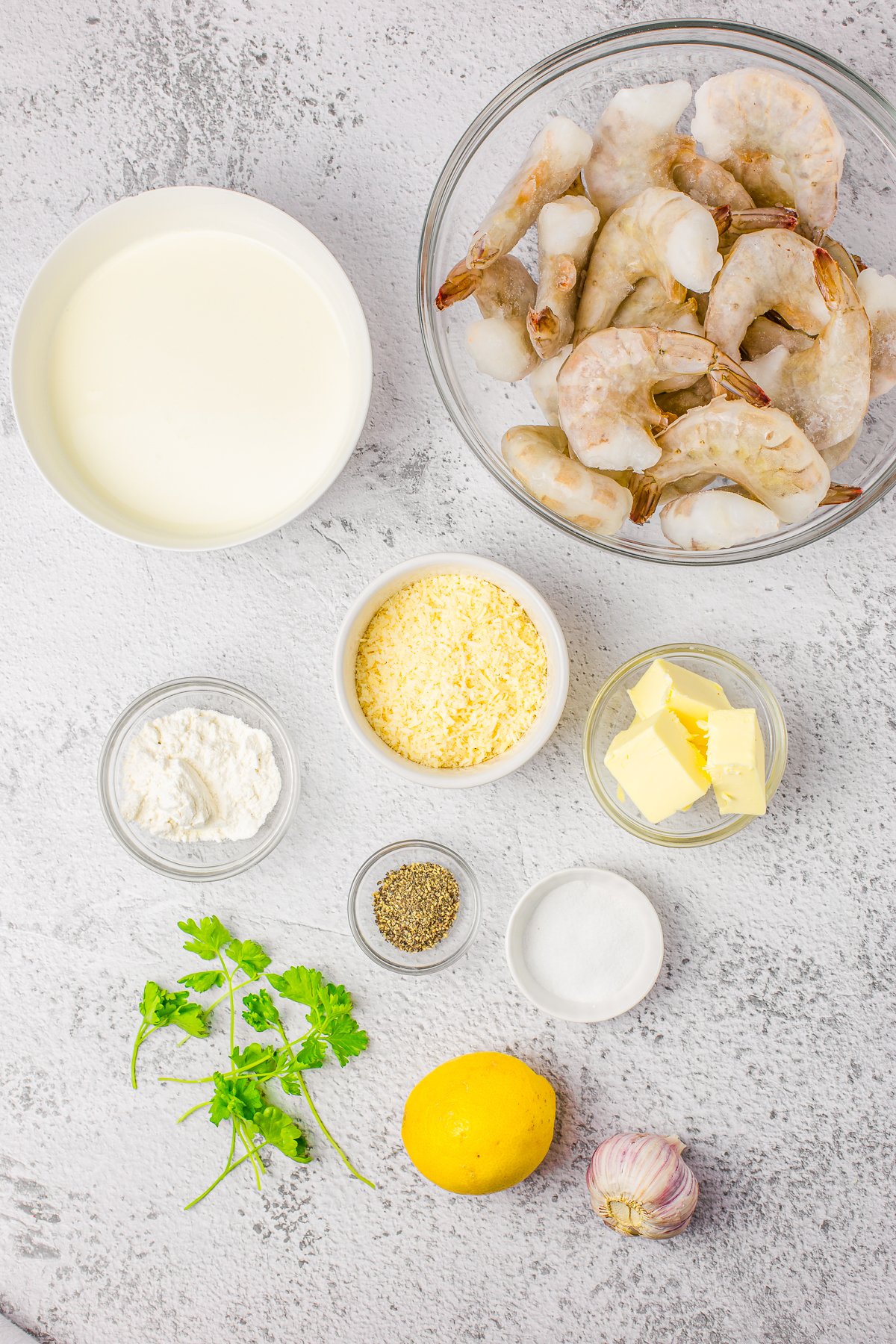 Ingredients needed to make Lemon Shrimp