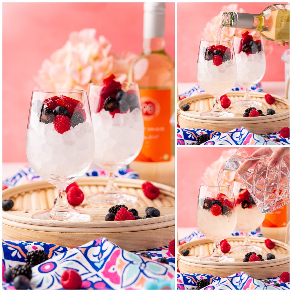 Step by step photos on how to make a White Wine Spritzer