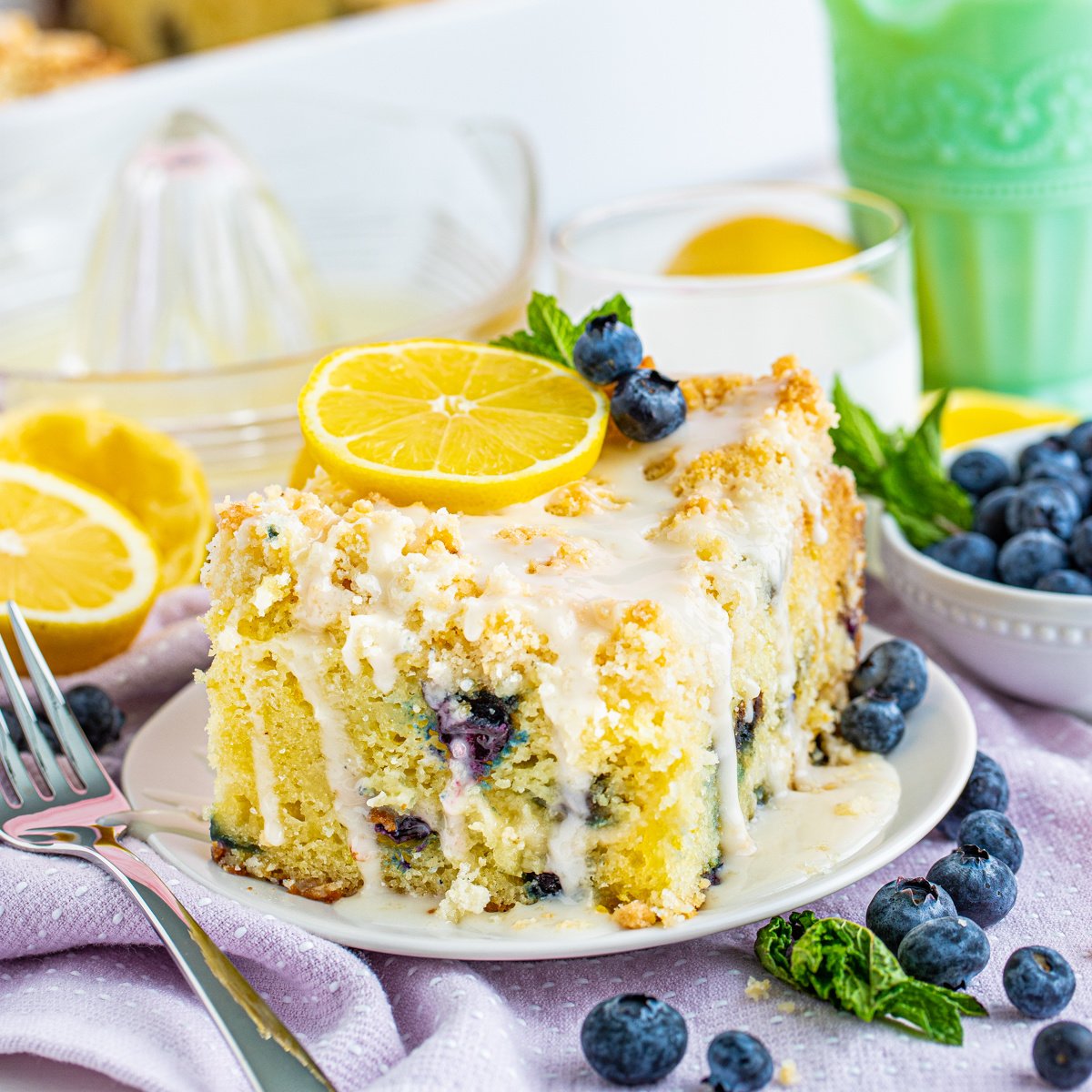 Cinnamon Glazed Blueberry Coffee Cake | The Best Cake Recipes