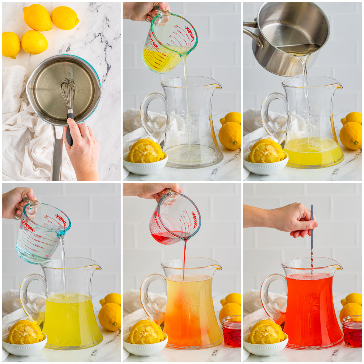 Step by step photos on how to make a Pink Lemonade Recipe