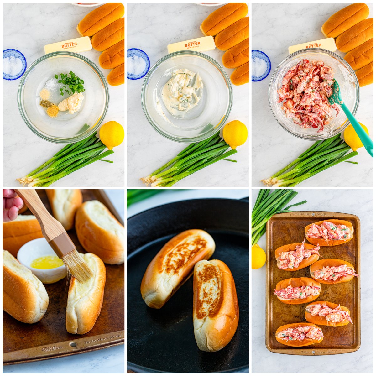 Step by step photos on how to make a Lobster Roll Recipe