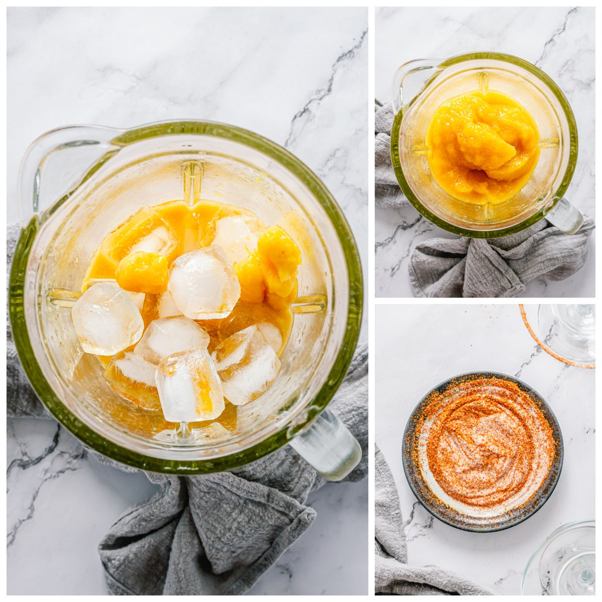 Step by step photos on how to make Mango Margaritas