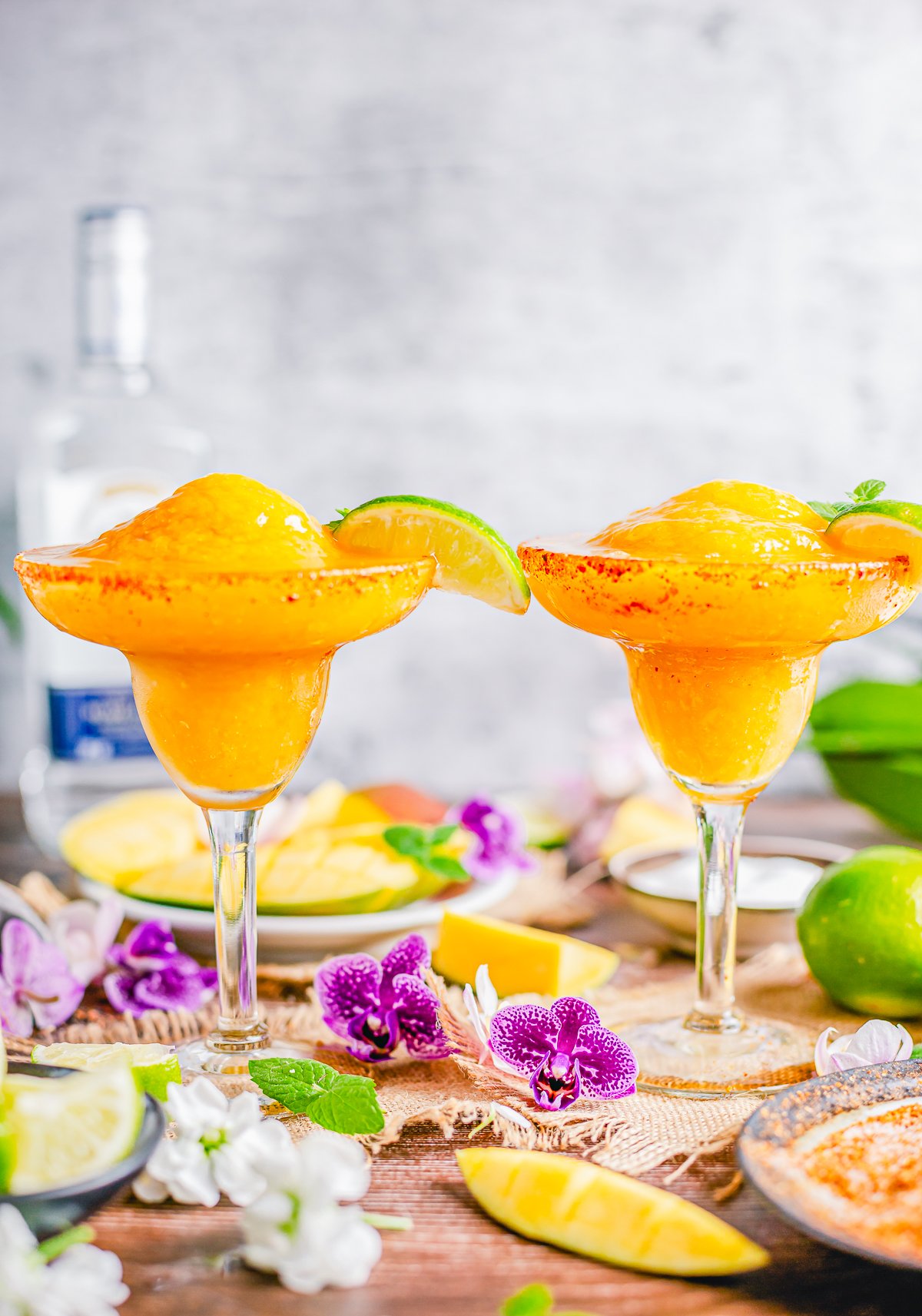 Two Mango Margaritas in glasses