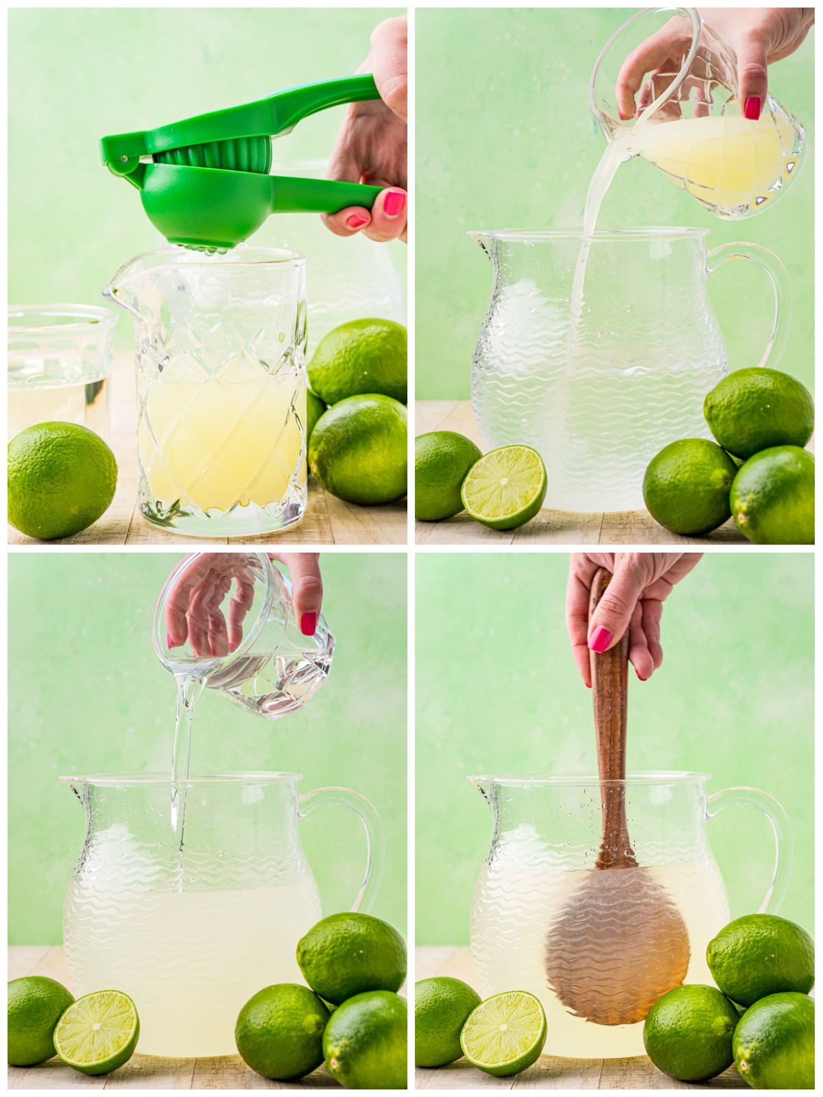 Step by step photos on how to make a Limeade Recipe