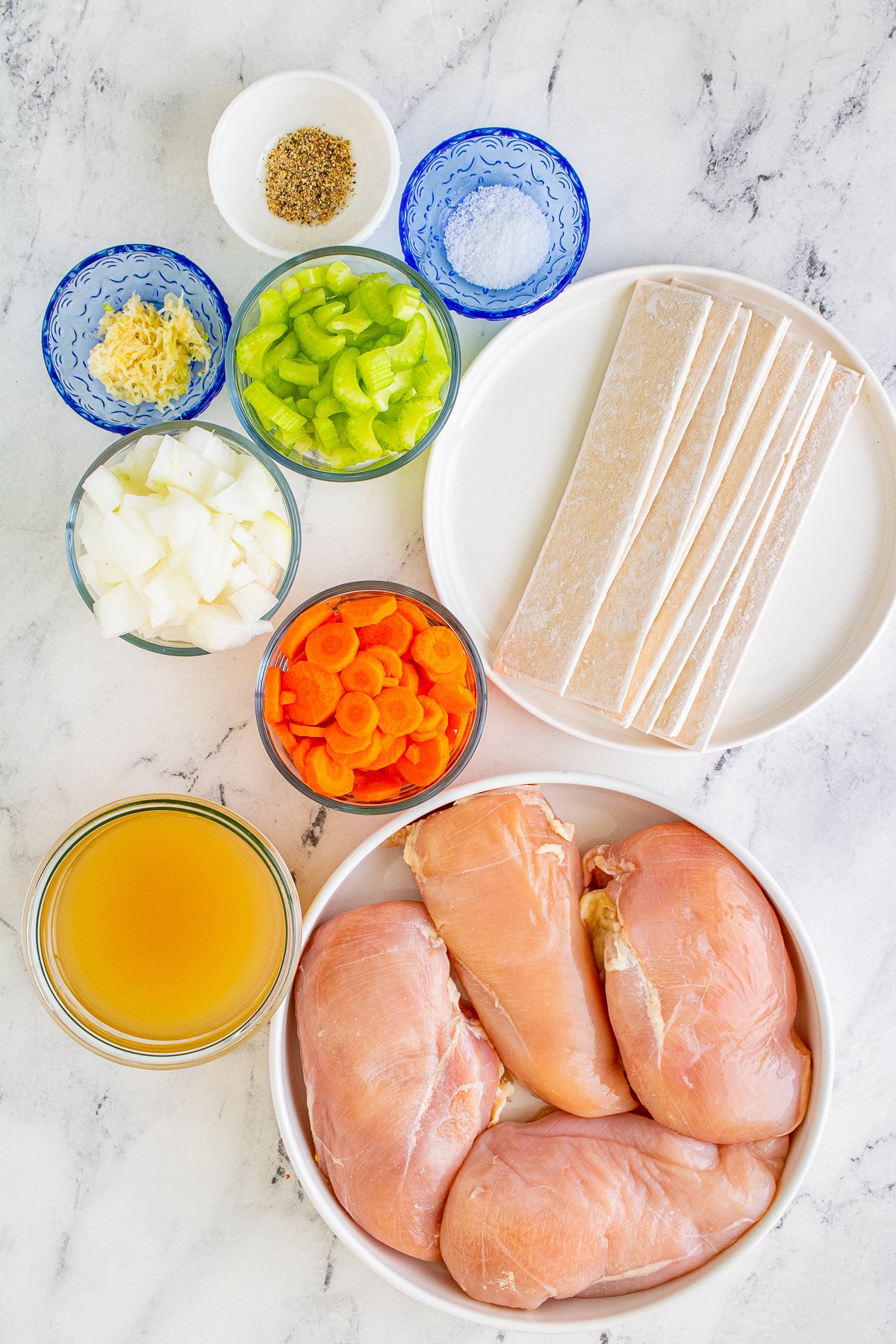 Ingredients needed to make Slow Cooker Chicken and Dumplings