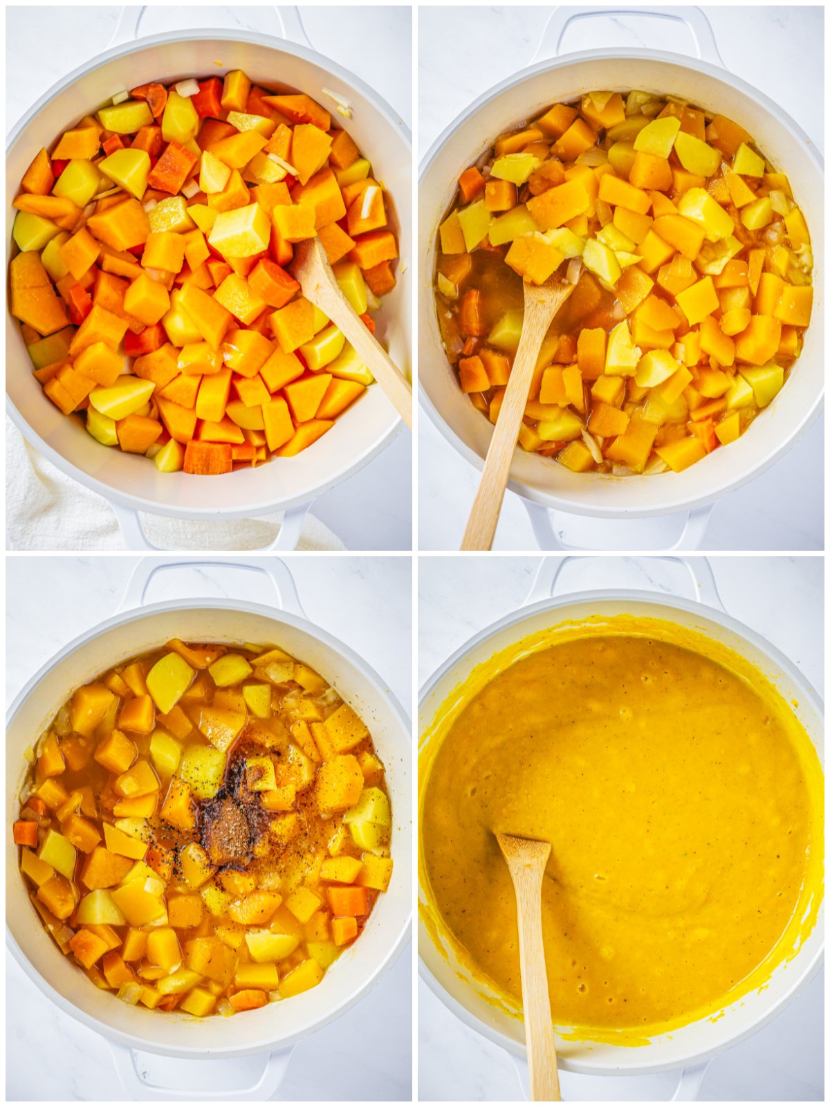 Step by step photos on how to make The Best Butternut Squash Soup Recipe.