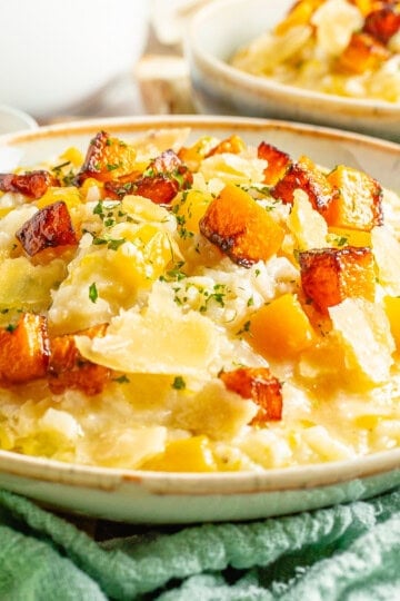 Side view square image of Risotto.