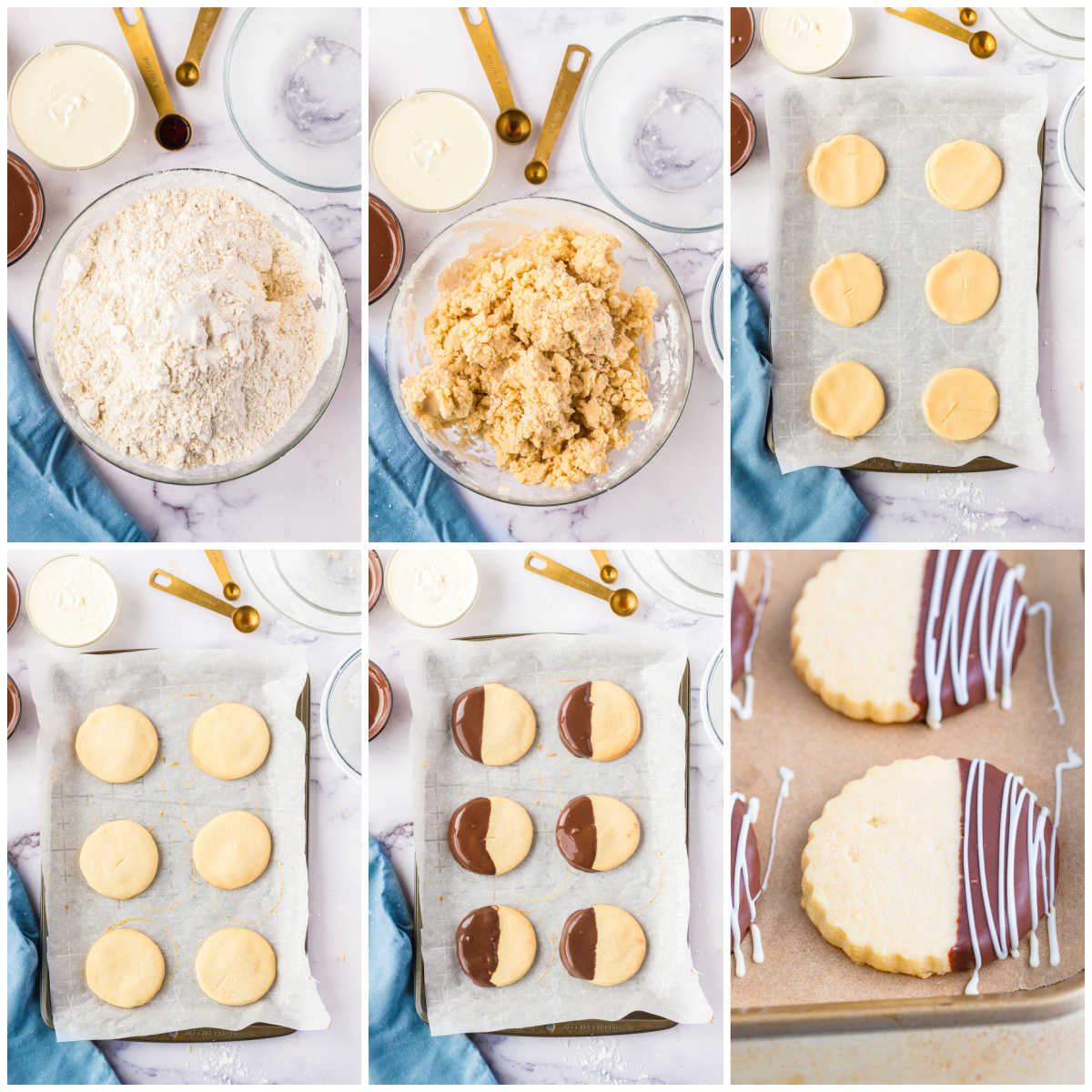 Step by step photos on how to make Chocolate Dipped Shortbread Cookies.