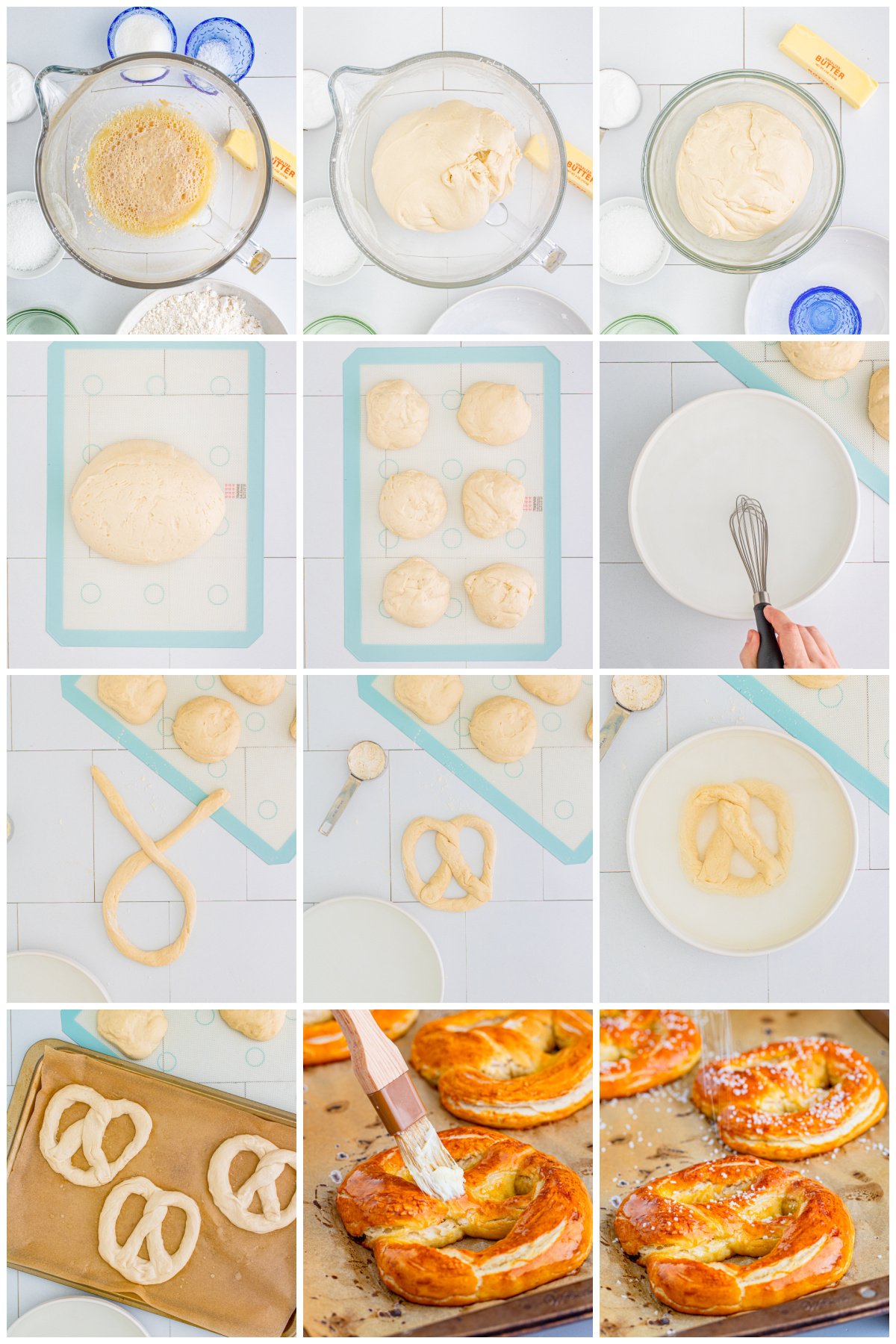 Step by step photos on how to make Homemade Soft Pretzels.
