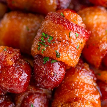 Close up showing crispiness of little smokies.