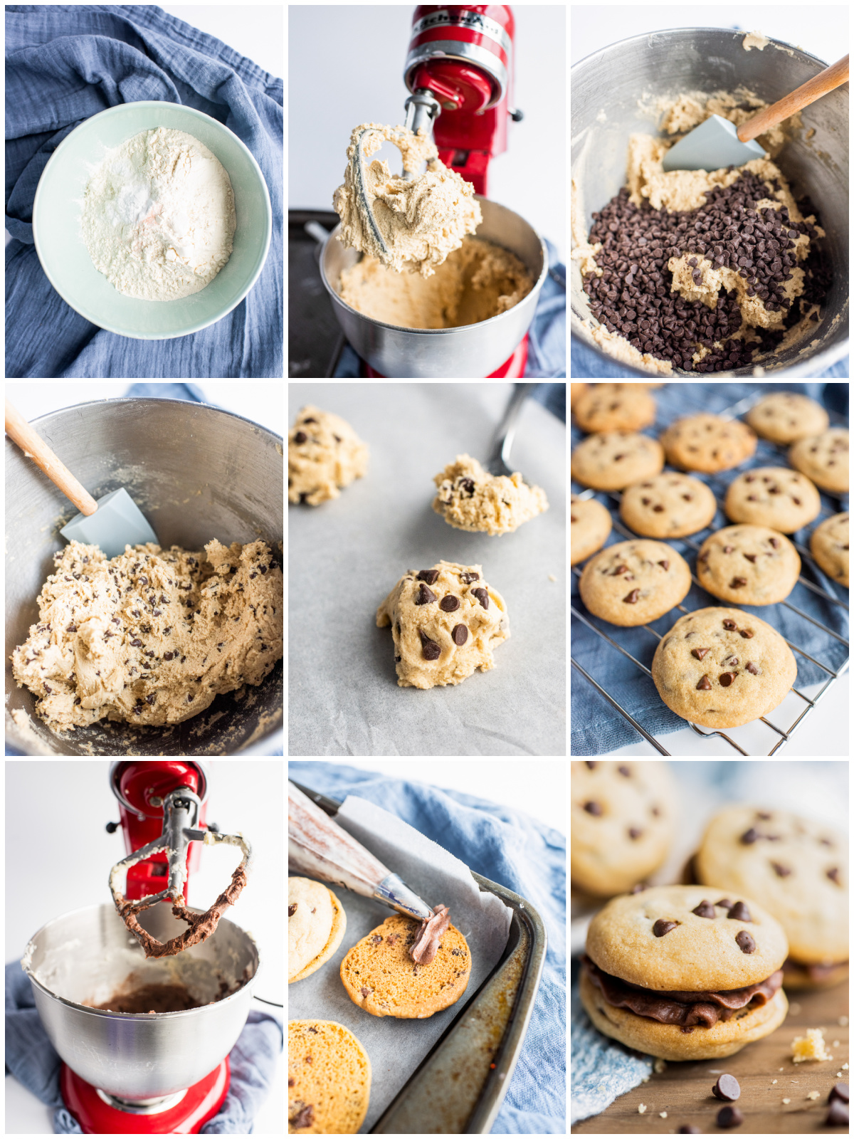 Step by step photos on how to make Chocolate Chip Sandwich Cookies.