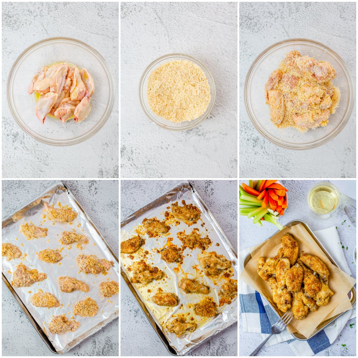 Step by step photos on how to make Parmesan Chicken Wings.