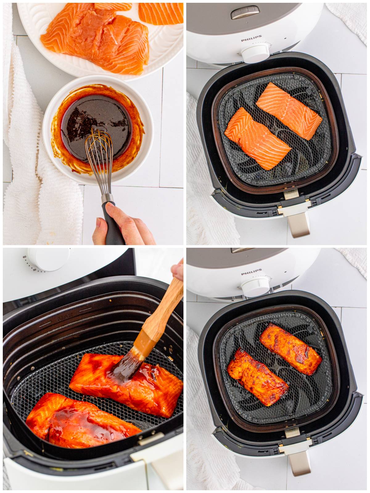 Step by step photos on how to make an Air Fryer Salmon Recipe