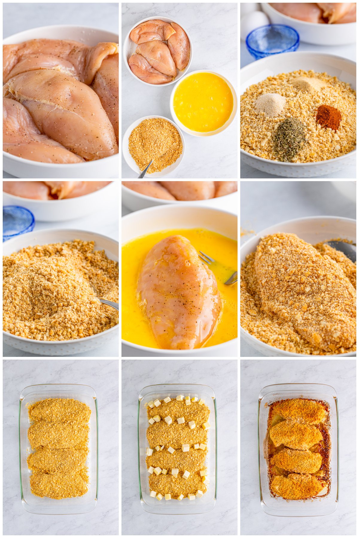 Step by step photos on how to make Ritz Cracker Chicken.