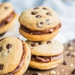 Two stacked Chocolate Chip Sandwich Cookies on top of one another.