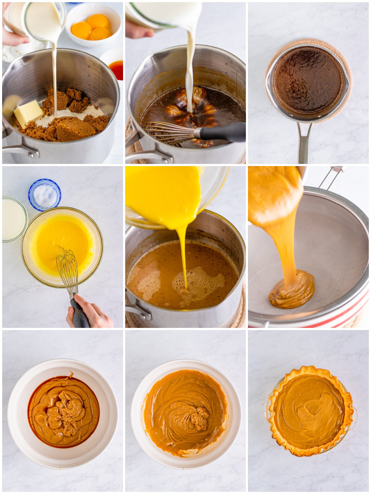 Step by step photos on how to make a Butterscotch Pie.