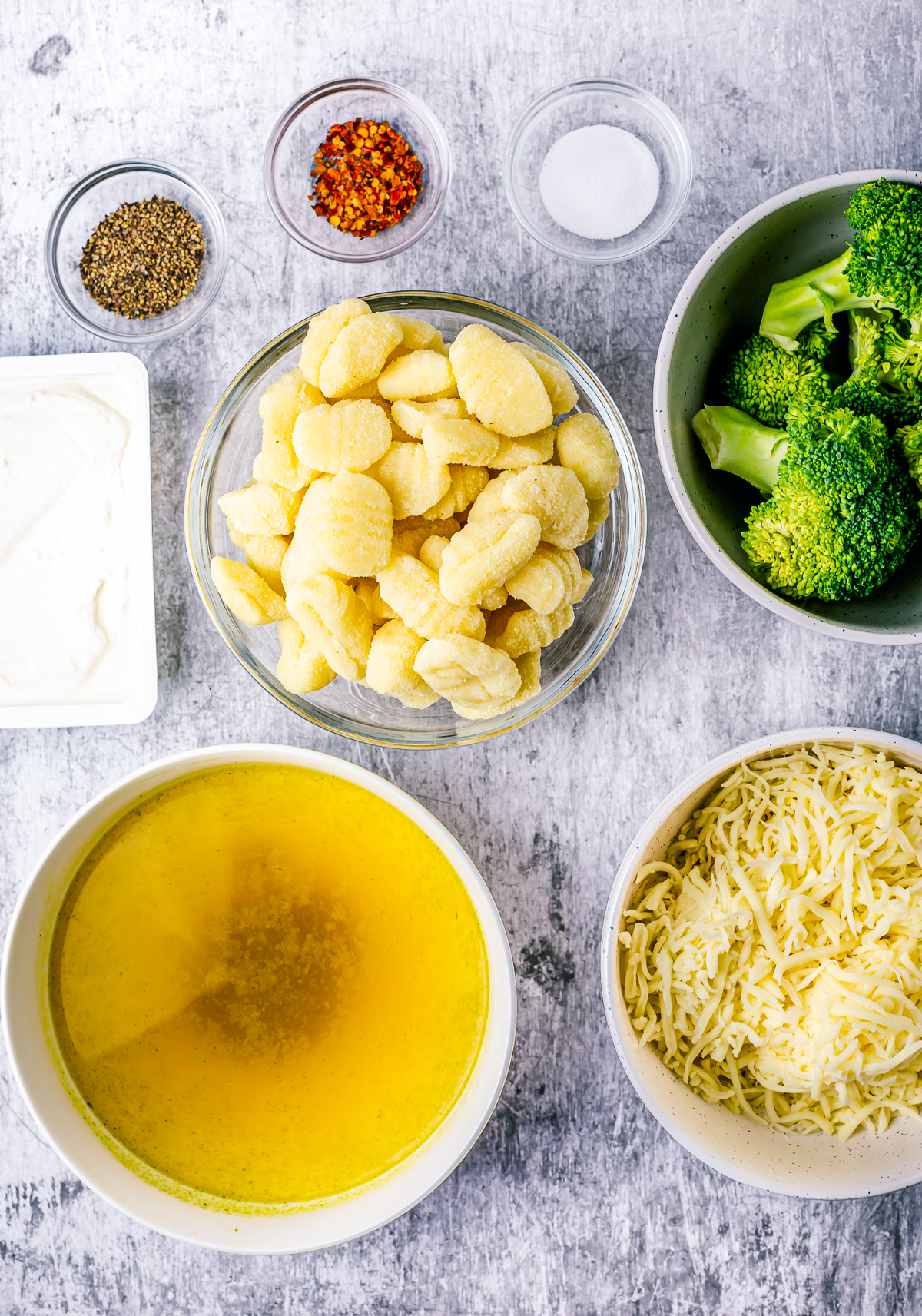 Ingredients needed to make Broccoli Gnocchi.