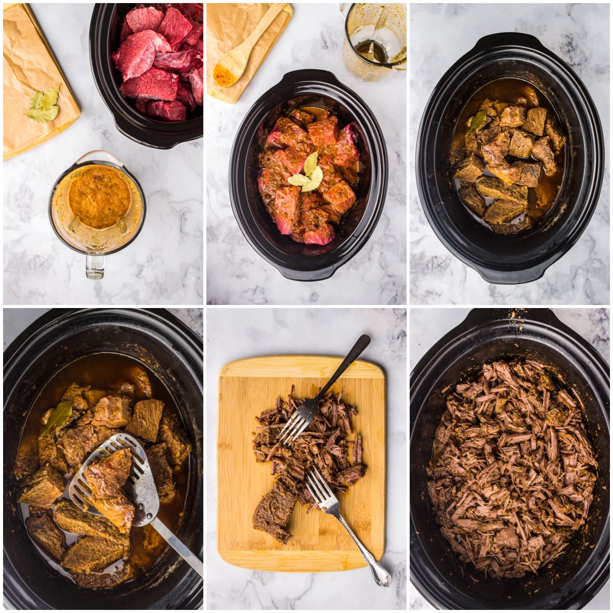 Step by step photos on how to make a Slow Cooker Barbacoa Recipe.